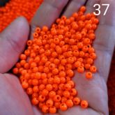 50 gramas bolinhas 4mm laranja neon