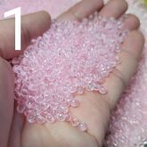 50 gramas bolinhas 4mm rosa transparente